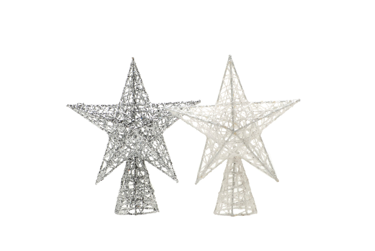 Glitter Rattan Star Tree Topper