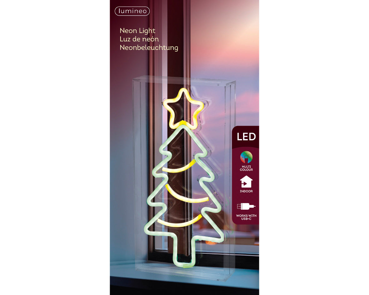 Standing Multicolour Christmas Tree LED Light - 30cm