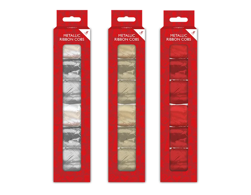 Metallic Ribbon Cobs - 6 Pack