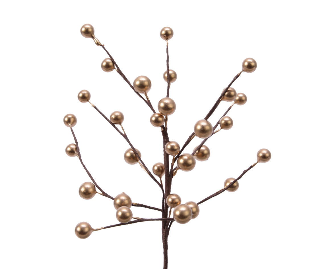 Gold Berry Pick Decoration - 26cm