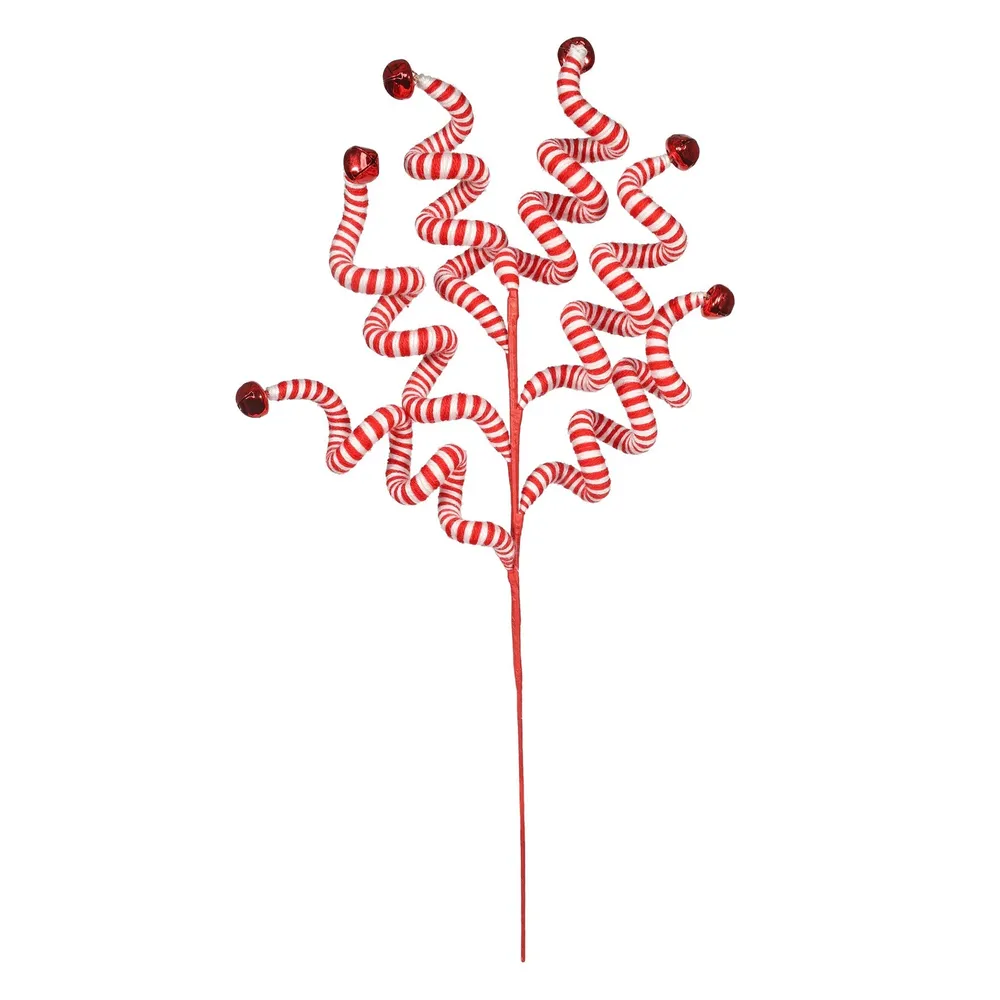 Red & White Candy Cane Striped Springs on a Pick - 58cm