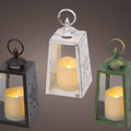 Light Up Tapered Flame Effect Indoor or Outdoor Candle Lantern - 23cm