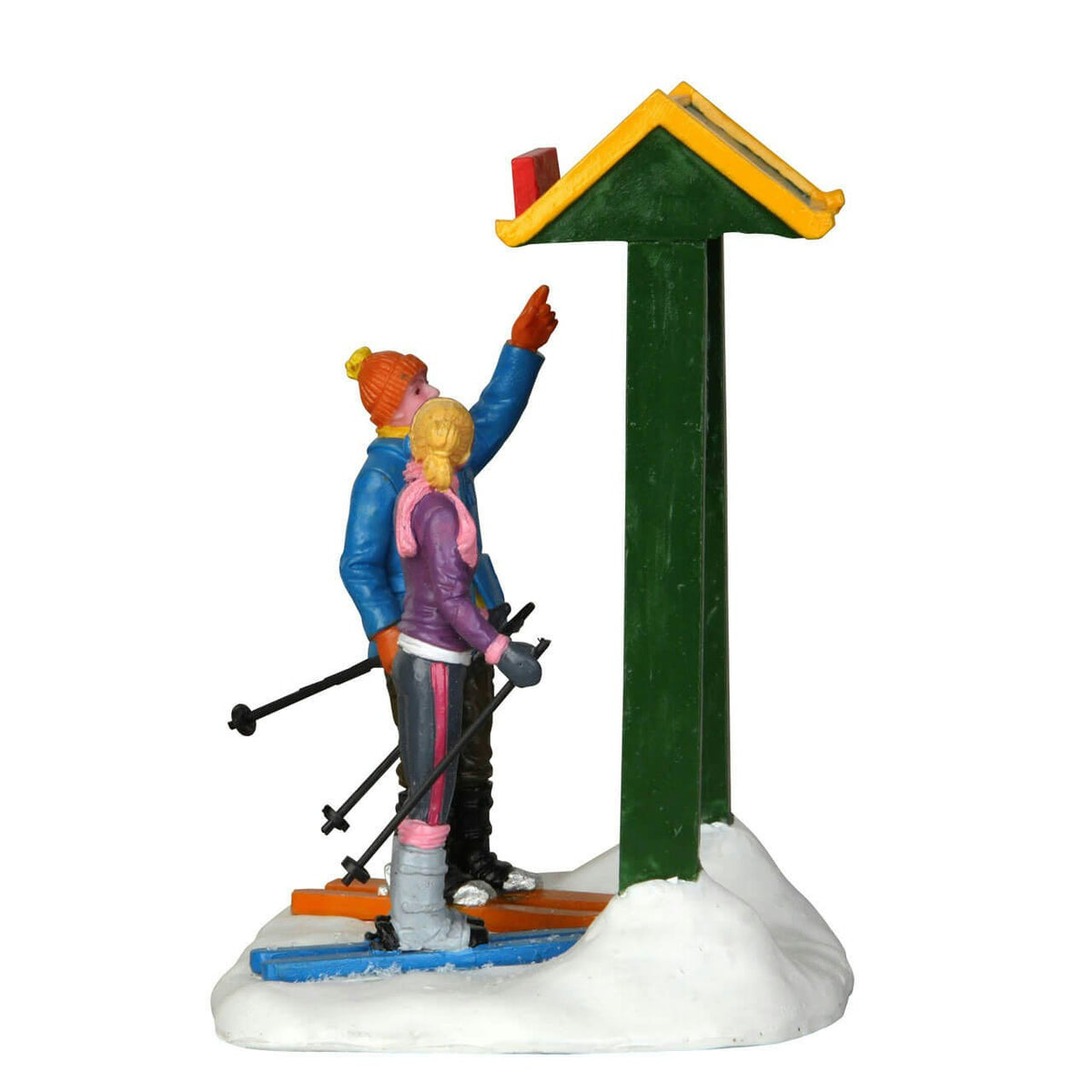 Lemax - What's Next? Skiers with Run Map Figurine