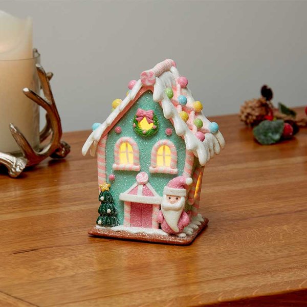 Three Kings Light Up Gingerbread Santa House IceCandy Cottage