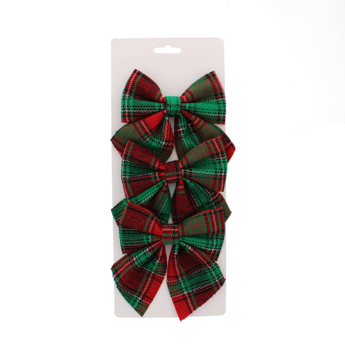 Set of 3 Tartan Velvet Christmas Bows