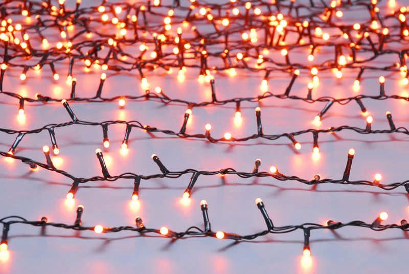 Festive Halloween Glow-Worm Lights Orange Set of 200 LEDs Battery Lights