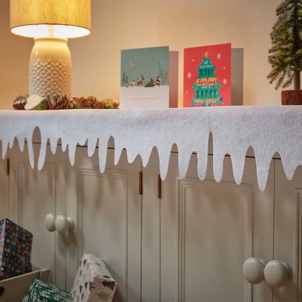White Icicle Fringe Edging Decoration - 180cm