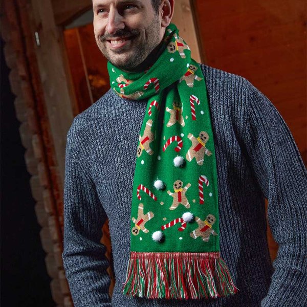 Festive Gingerbread Luxury Christmas Scarf
