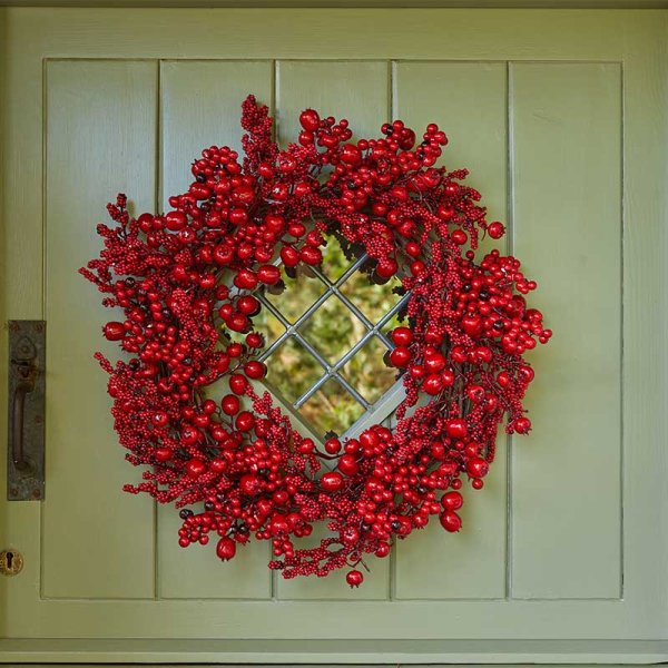 Red BerryBurst Artificial Decorated Christmas Wreath - 60cm