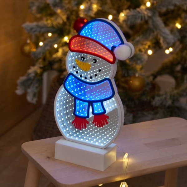 Frosty the Snowman Table Top Infinity Decoration - 28cm