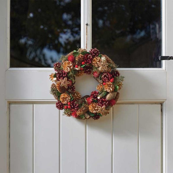 X-Large Three Kings Festive Rustic Wreath - 50cm