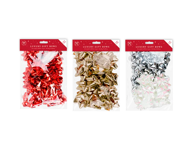 Metallic Gift Bows 12 pack