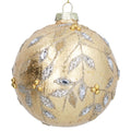 Gisela Graham - Old Foil Beaded Jewel Vine Glass Ball Bauble - 10cm