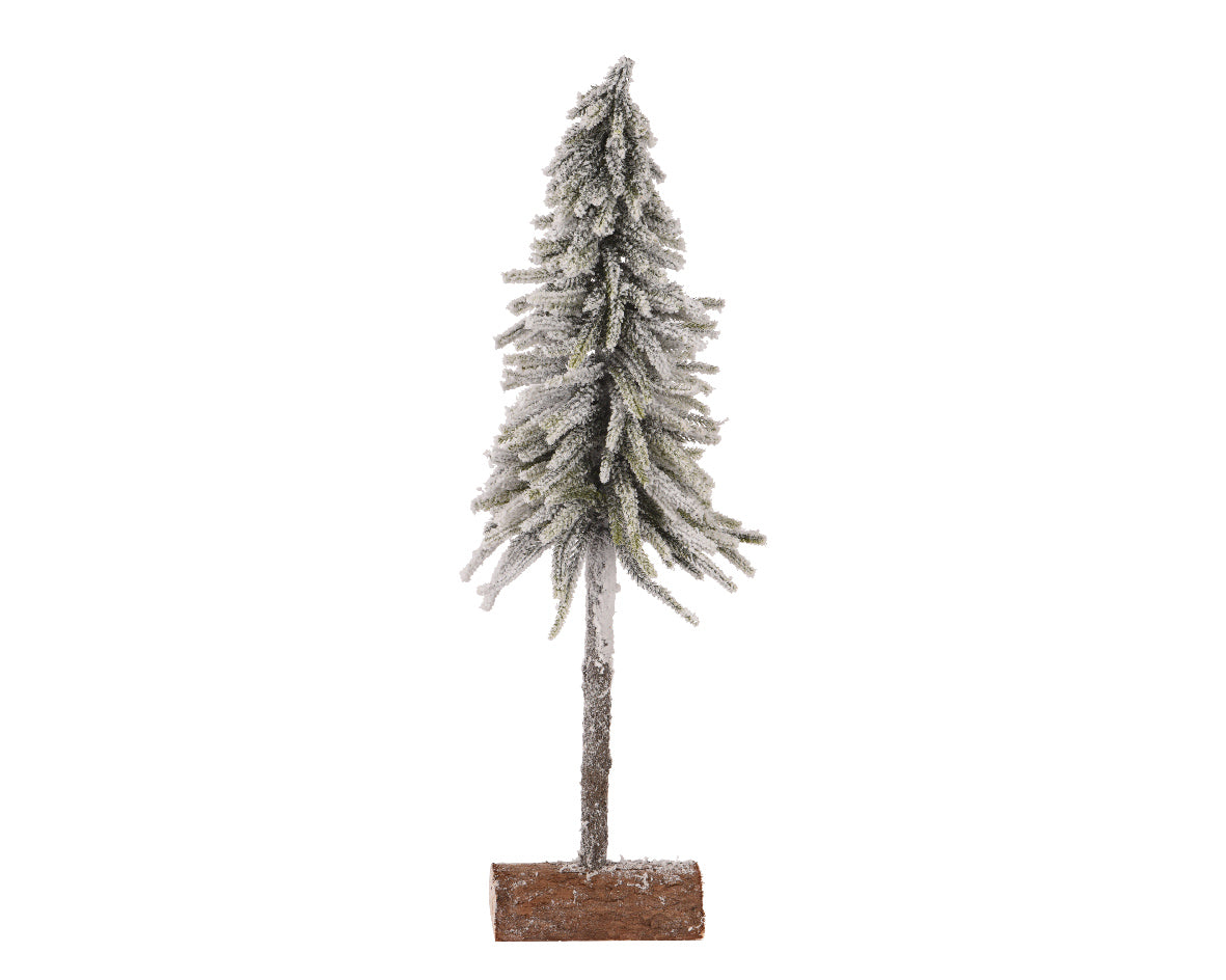Indoor Snowy Mini Tree on Wooden Foot