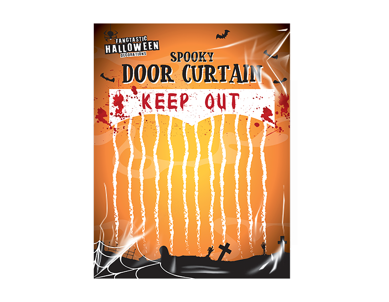 Halloween Keep Out Bloody Decor Curtain