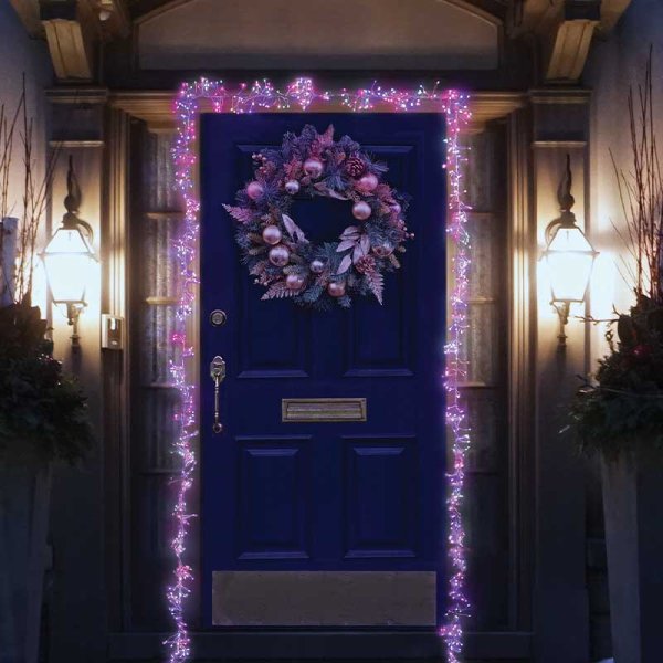 Three Kings Multi Coloured LED Door Garland Cluster Lights 5.5m 880 LEDs