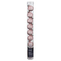 Blush Pink Transparent Glass Baubles with Star Sequins - Tube of 9