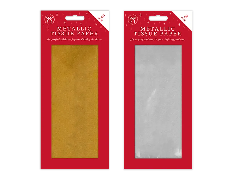 Metallic Tissue Paper - Pack of 8