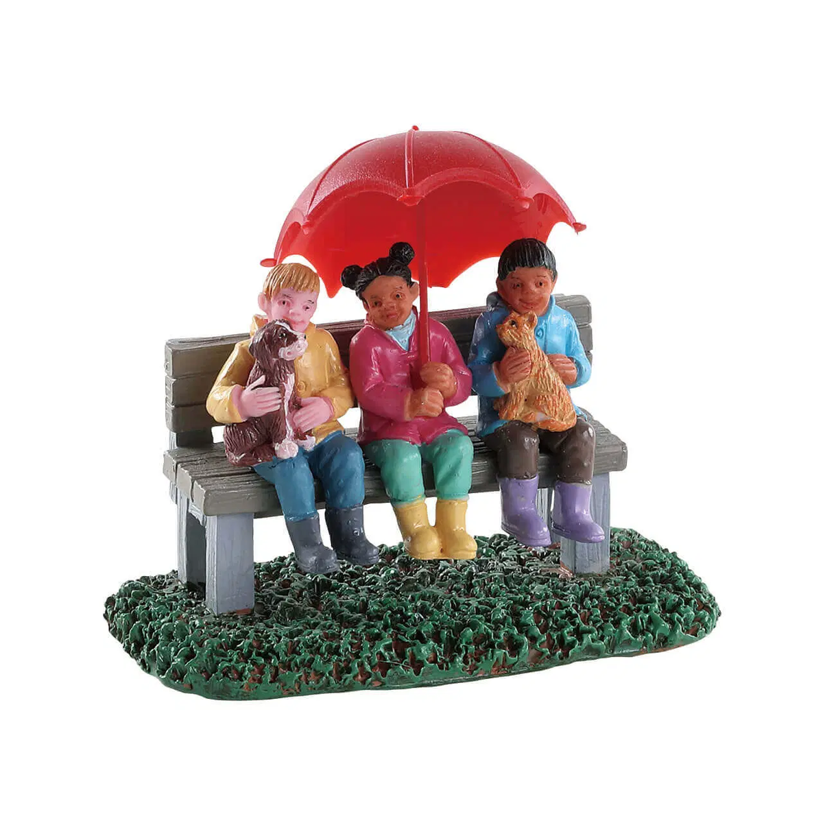 Lemax - Rainy Day With Friends Christmas Village Bench Figurines