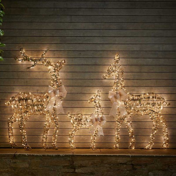 GoldTwist Deer Family Low Voltage - Set of 3