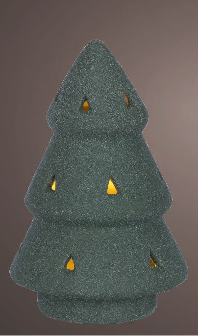 Warm White LED Porcelain Christmas Tree - 12cm