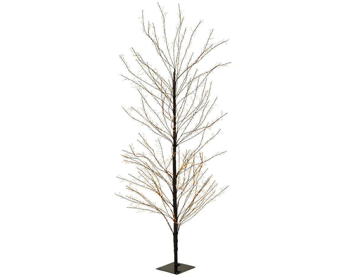 Lumineo Outdoor Classic Warm Cluster Micro Bright Black Twig Tree with 1755 LEDs - 180cm