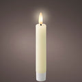 Set of 2 Cream LED Wax Wick Dinner Candles - Real Flame Effect Technology