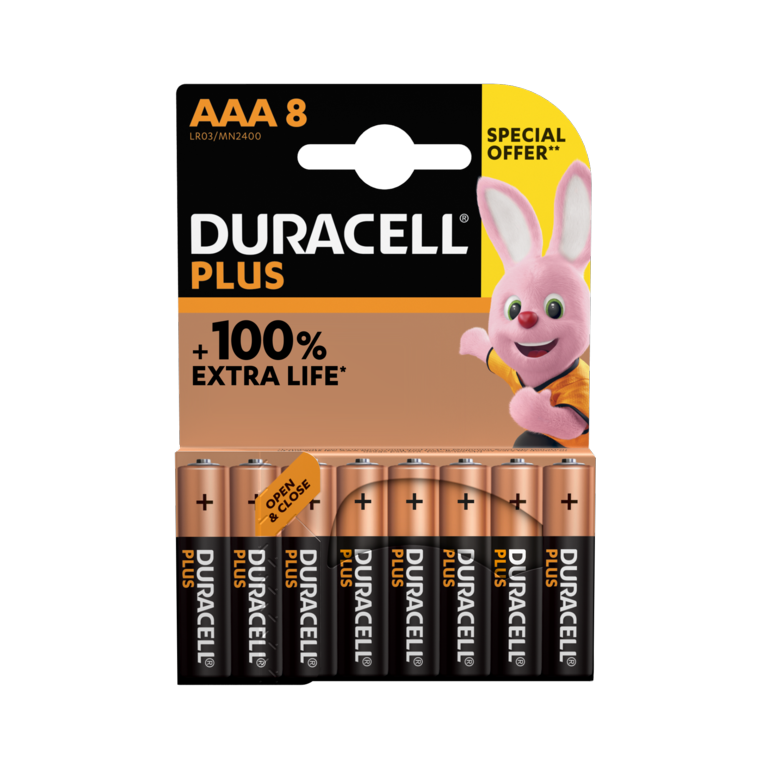 Duracell Plus Power AAA Special Offer - 8 Pack