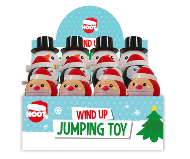 Christmas Wind Up Jumping Festive Character - Single