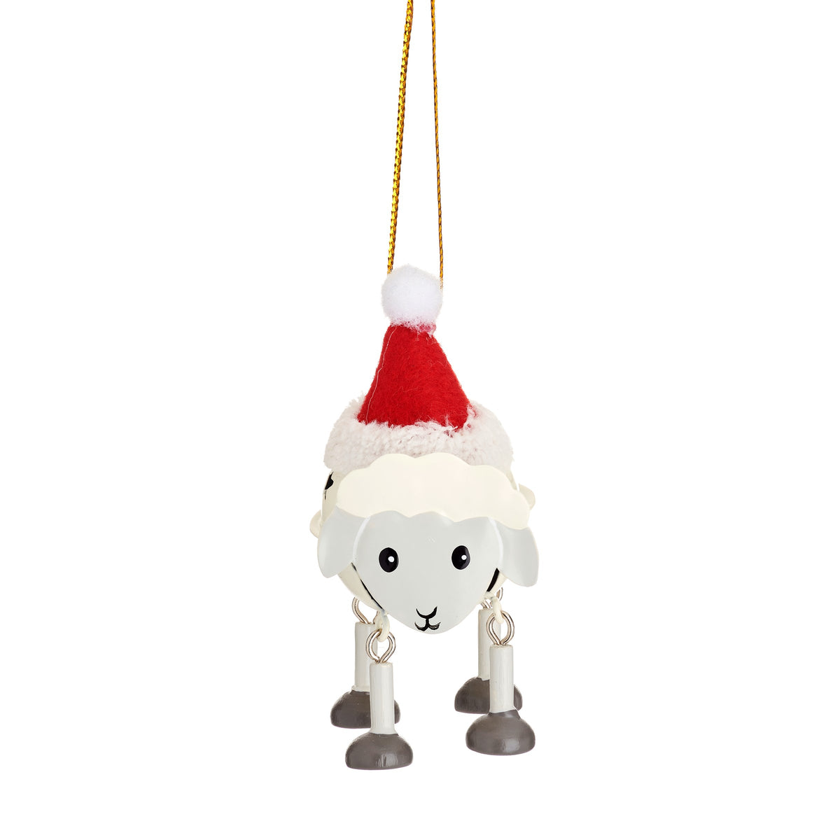 Festive Sheep Hanging Bell Christmas Bauble / Decoration