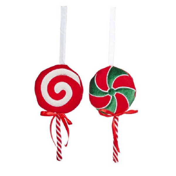 LolliCandy Cane Swirl Lolipop Sweet Pendant Bauble 18cm