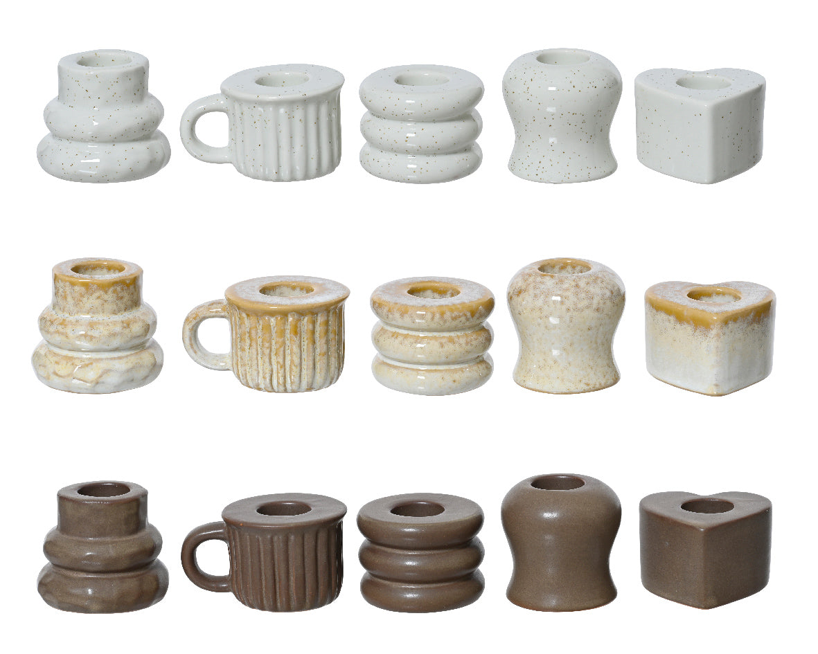 Shiny Glazed Porcelain Candleholder