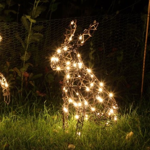 NOMA 50cm Brown Wicker LED Sitting Rabbit with 60 LED – Southwood ...