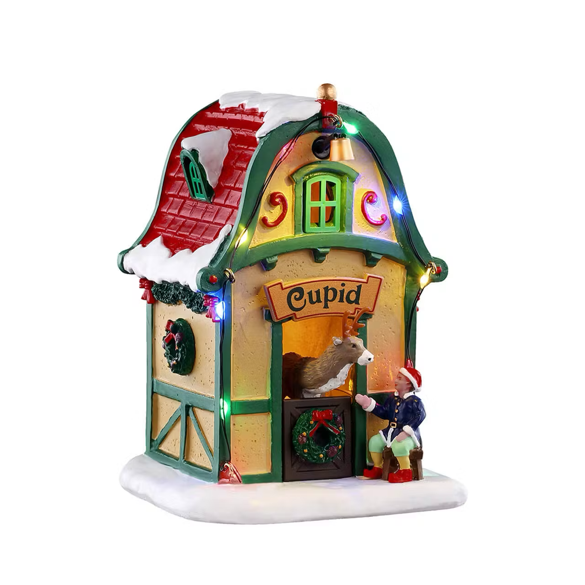 Lemax - Cupid's Den Reindeer House with Elf