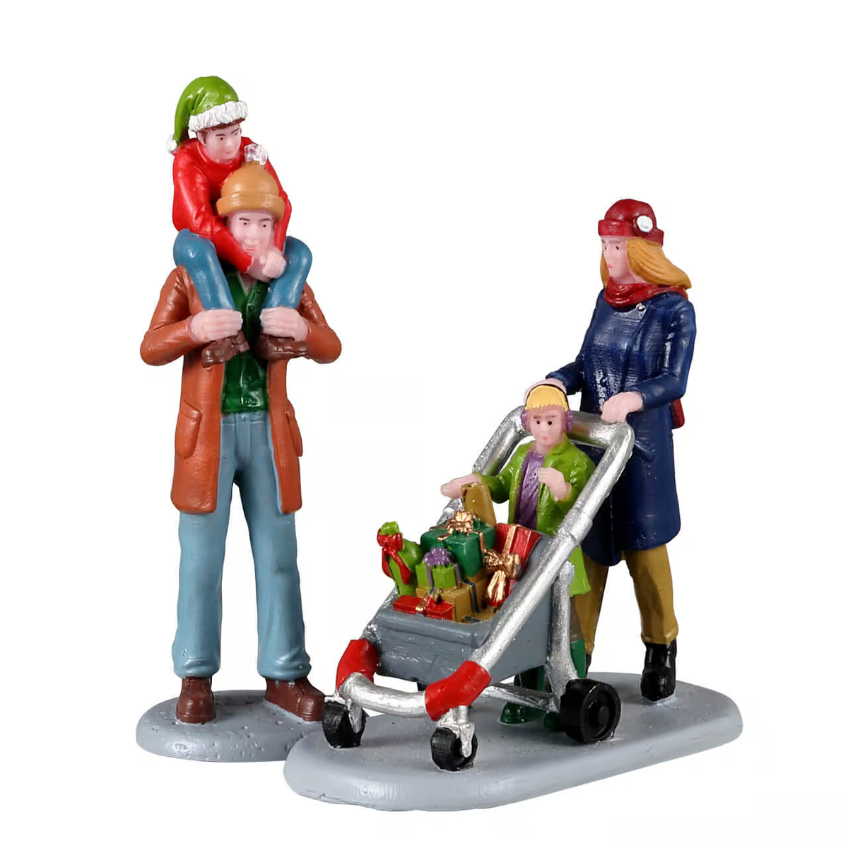 Lemax - Family Holiday Shopping Spree Christmas Village Figurines - Set of 2