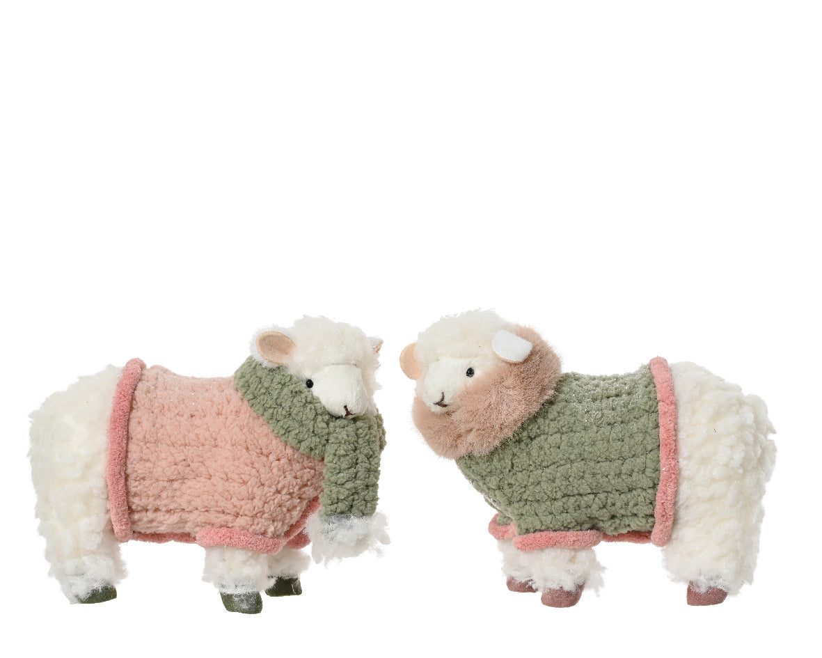 Fluffy Wooly Sheep in Soft Jumper Ornament