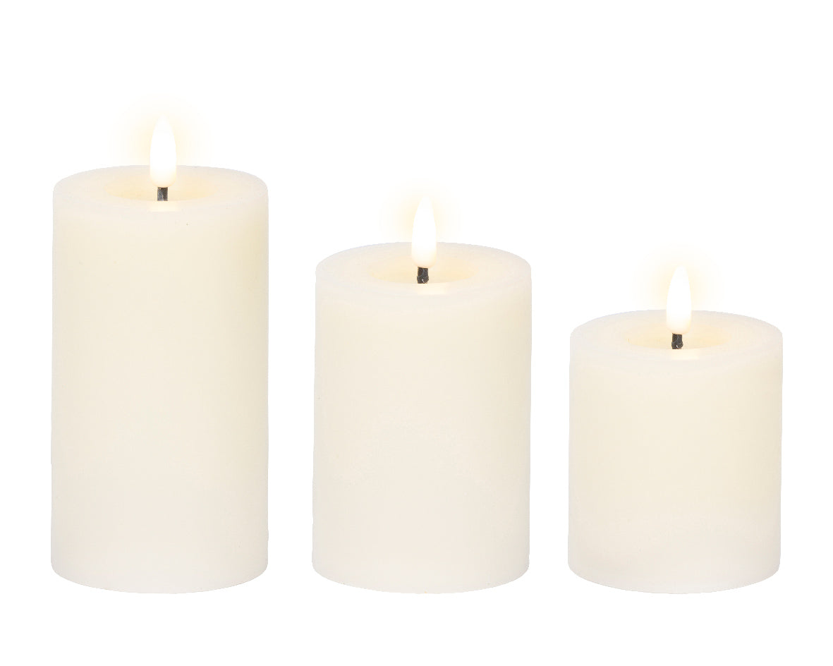 Special Offer Set of 3 LED Cream Wax Candles with Flame Effect