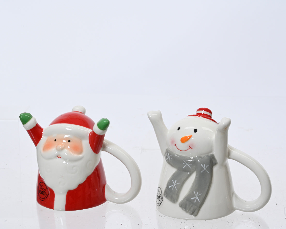 Ceramic Mug Decorated with Santa or Snowman