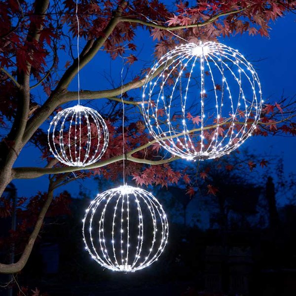Twinkle Orb with 360 LED Lights Cool White Low Voltage - 50cm