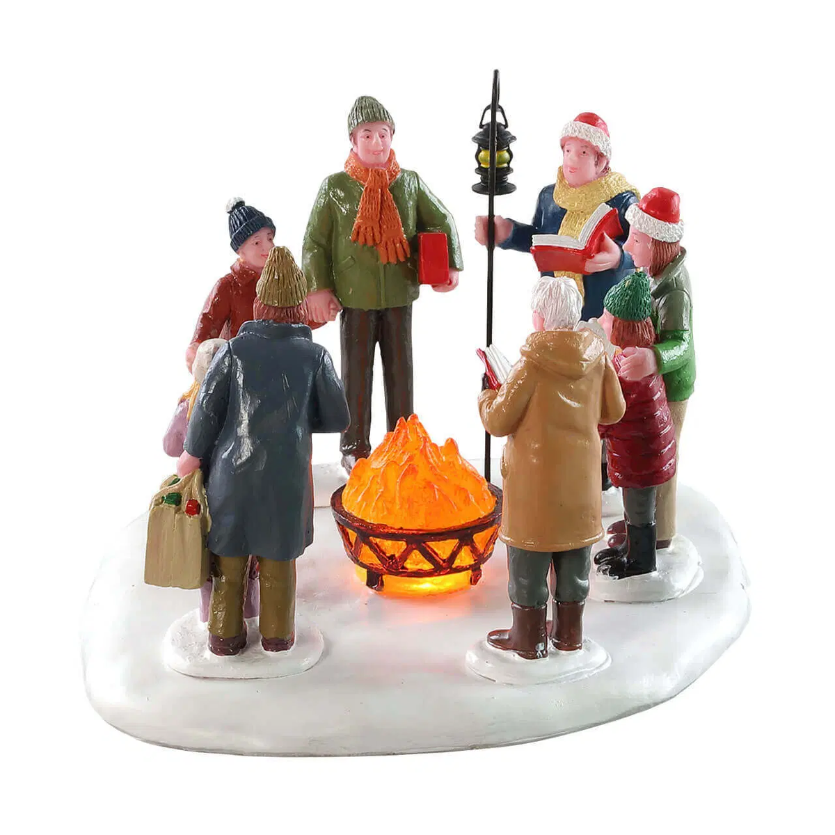Lemax Toasty Caroling Around Camp Fire Light Up Christmas Village Figurine