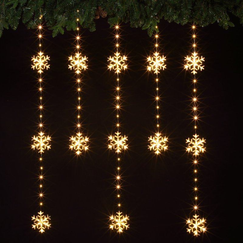NOMA Snowflake Wire Connectable Curtain String Lights - 234 LEDs