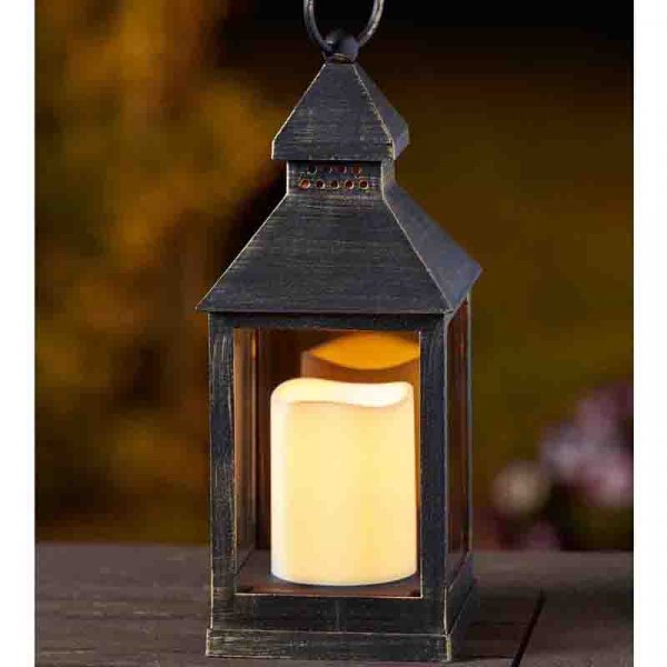 Kentish Lantern with Flickering Candle
