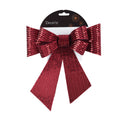 Christmas Red Polyester Bow with Sequins- Multiple Sizes Available