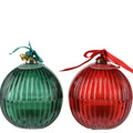 Scented Glass Bauble Candle with Bow & Bells