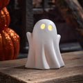 Halloween Large SpookEyes White Ghost Ceramic Light Up Decoration - 11cm