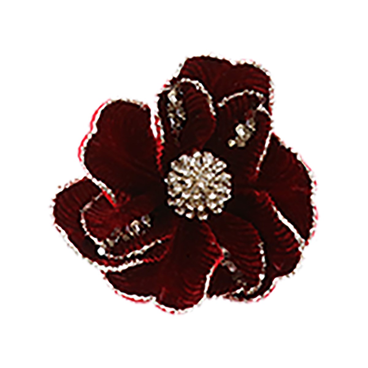 Gisela Graham - Burgundy Fabric Poinsettia Flower Clip - 11cm