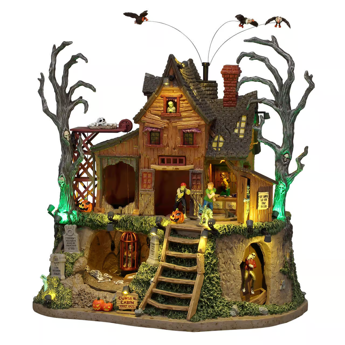 NEW Lemax Spooky Town - The Cursed Cabin with Lights, Sound & Motion