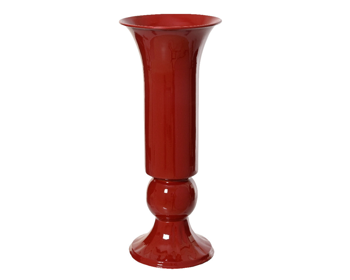 Iron High Gloss Red Enamel Vase