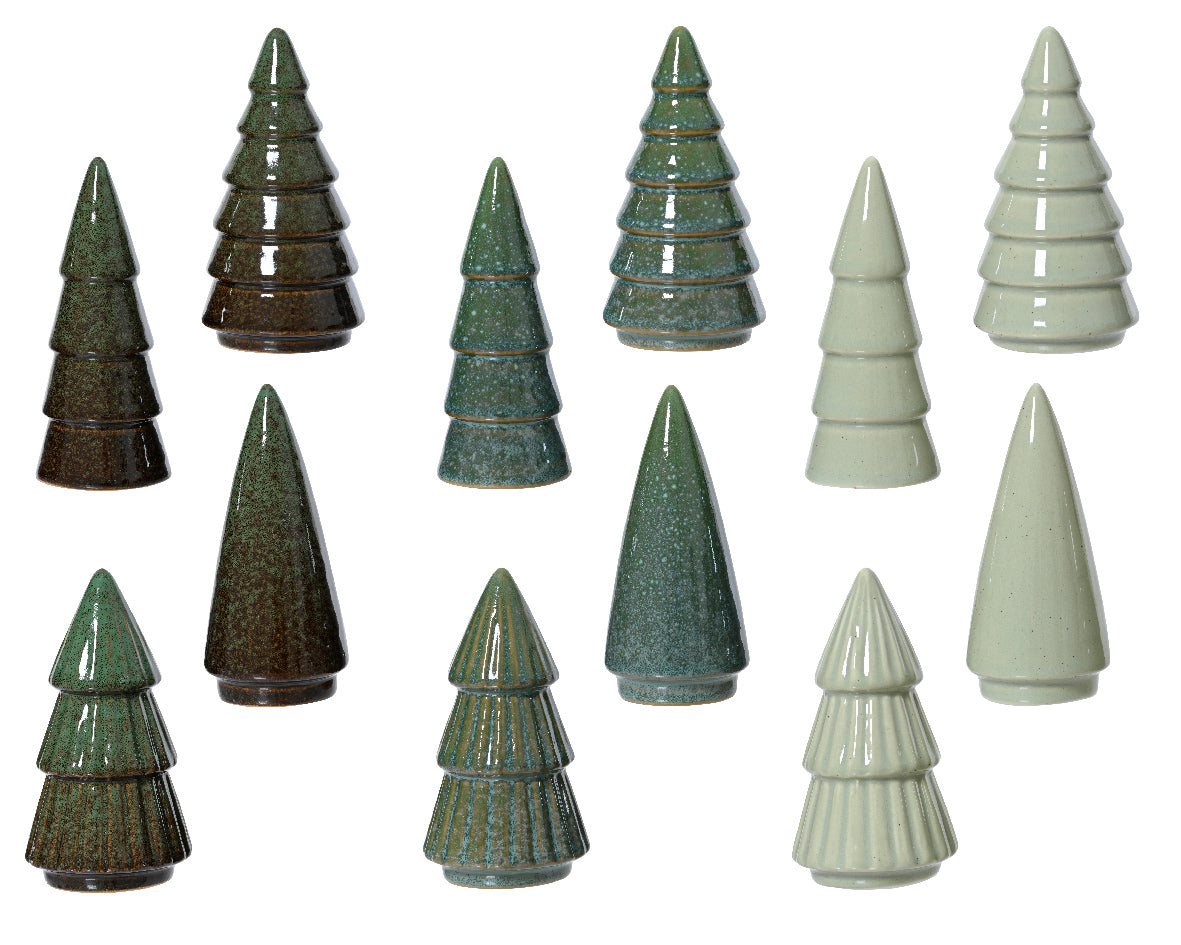 Shiny Glazed Porcelain Tree Tabletop Decoration - 10cm