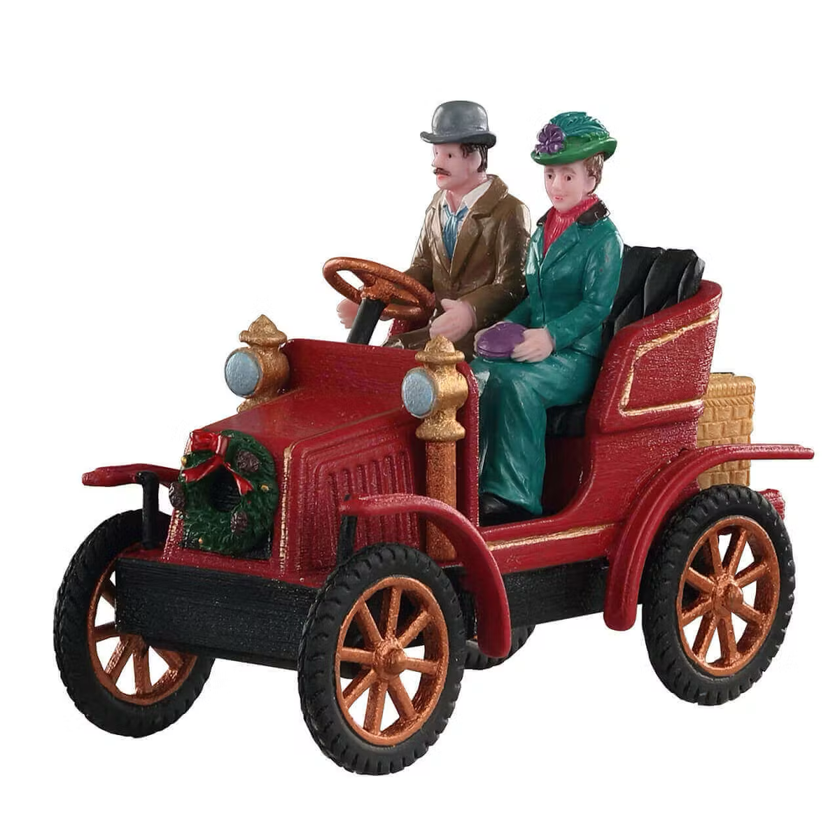 Lemax First Car In Town Red Vintage Car Christmas Village Figurine